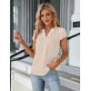 imageBlooming Jelly Womens Dressy Casual Tops Business Work Blouses White Button Down Shirts Cap Sleeve V Neck TshirtApricot
