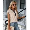 imageBlooming Jelly Womens Dressy Casual Tops Business Work Blouses White Button Down Shirts Cap Sleeve V Neck TshirtApricot With Black