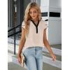 imageBlooming Jelly Womens Dressy Casual Tops Business Work Blouses White Button Down Shirts Cap Sleeve V Neck TshirtApricot With Black