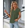 imageBlooming Jelly Womens Dressy Casual Tops Business Work Blouses White Button Down Shirts Cap Sleeve V Neck TshirtArmy Green