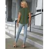 imageBlooming Jelly Womens Dressy Casual Tops Business Work Blouses White Button Down Shirts Cap Sleeve V Neck TshirtArmy Green