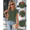 imageBlooming Jelly Womens Dressy Casual Tops Business Work Blouses White Button Down Shirts Cap Sleeve V Neck TshirtArmy Green