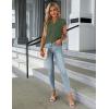 imageBlooming Jelly Womens Dressy Casual Tops Business Work Blouses White Button Down Shirts Cap Sleeve V Neck TshirtArmy Green