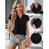 imageBlooming Jelly Womens Dressy Casual Tops Business Work Blouses White Button Down Shirts Cap Sleeve V Neck TshirtBlack