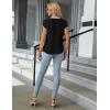 imageBlooming Jelly Womens Dressy Casual Tops Business Work Blouses White Button Down Shirts Cap Sleeve V Neck TshirtBlack With White