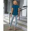 imageBlooming Jelly Womens Dressy Casual Tops Business Work Blouses White Button Down Shirts Cap Sleeve V Neck TshirtBlue01