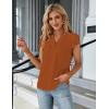 imageBlooming Jelly Womens Dressy Casual Tops Business Work Blouses White Button Down Shirts Cap Sleeve V Neck TshirtCaramel