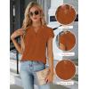 imageBlooming Jelly Womens Dressy Casual Tops Business Work Blouses White Button Down Shirts Cap Sleeve V Neck TshirtCaramel