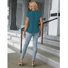 imageBlooming Jelly Womens Dressy Casual Tops Business Work Blouses White Button Down Shirts Cap Sleeve V Neck TshirtDark Cyan
