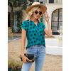 imageBlooming Jelly Womens Dressy Casual Tops Business Work Blouses White Button Down Shirts Cap Sleeve V Neck TshirtDark Cyan Floral