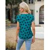imageBlooming Jelly Womens Dressy Casual Tops Business Work Blouses White Button Down Shirts Cap Sleeve V Neck TshirtDark Cyan Floral