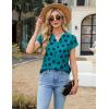 imageBlooming Jelly Womens Dressy Casual Tops Business Work Blouses White Button Down Shirts Cap Sleeve V Neck TshirtDark Cyan Floral