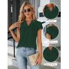 imageBlooming Jelly Womens Dressy Casual Tops Business Work Blouses White Button Down Shirts Cap Sleeve V Neck TshirtDark Green