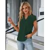 imageBlooming Jelly Womens Dressy Casual Tops Business Work Blouses White Button Down Shirts Cap Sleeve V Neck TshirtDark Green