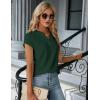 imageBlooming Jelly Womens Dressy Casual Tops Business Work Blouses White Button Down Shirts Cap Sleeve V Neck TshirtDark Green