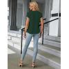 imageBlooming Jelly Womens Dressy Casual Tops Business Work Blouses White Button Down Shirts Cap Sleeve V Neck TshirtDark Green