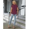imageBlooming Jelly Womens Dressy Casual Tops Business Work Blouses White Button Down Shirts Cap Sleeve V Neck TshirtDark Reddish Purple