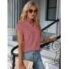 imageBlooming Jelly Womens Dressy Casual Tops Business Work Blouses White Button Down Shirts Cap Sleeve V Neck TshirtDusty Pink