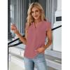 imageBlooming Jelly Womens Dressy Casual Tops Business Work Blouses White Button Down Shirts Cap Sleeve V Neck TshirtDusty Pink