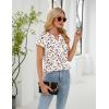 imageBlooming Jelly Womens Dressy Casual Tops Business Work Blouses White Button Down Shirts Cap Sleeve V Neck TshirtFloral Beige