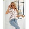 imageBlooming Jelly Womens Dressy Casual Tops Business Work Blouses White Button Down Shirts Cap Sleeve V Neck TshirtFloral Beige