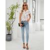 imageBlooming Jelly Womens Dressy Casual Tops Business Work Blouses White Button Down Shirts Cap Sleeve V Neck TshirtFloral Beige