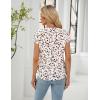 imageBlooming Jelly Womens Dressy Casual Tops Business Work Blouses White Button Down Shirts Cap Sleeve V Neck TshirtFloral Beige