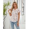 imageBlooming Jelly Womens Dressy Casual Tops Business Work Blouses White Button Down Shirts Cap Sleeve V Neck TshirtFloral Beige