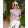 imageBlooming Jelly Womens Dressy Casual Tops Business Work Blouses White Button Down Shirts Cap Sleeve V Neck TshirtFloral Light Khaki