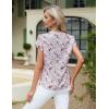 imageBlooming Jelly Womens Dressy Casual Tops Business Work Blouses White Button Down Shirts Cap Sleeve V Neck TshirtFloral Light Khaki