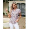 imageBlooming Jelly Womens Dressy Casual Tops Business Work Blouses White Button Down Shirts Cap Sleeve V Neck TshirtFloral Light Khaki