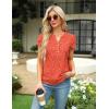imageBlooming Jelly Womens Dressy Casual Tops Business Work Blouses White Button Down Shirts Cap Sleeve V Neck TshirtFloral Orange Red