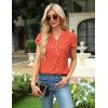 imageBlooming Jelly Womens Dressy Casual Tops Business Work Blouses White Button Down Shirts Cap Sleeve V Neck TshirtFloral Orange Red