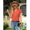 imageBlooming Jelly Womens Dressy Casual Tops Business Work Blouses White Button Down Shirts Cap Sleeve V Neck TshirtFloral Orange Red