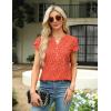 imageBlooming Jelly Womens Dressy Casual Tops Business Work Blouses White Button Down Shirts Cap Sleeve V Neck TshirtFloral Orange Red