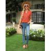 imageBlooming Jelly Womens Dressy Casual Tops Business Work Blouses White Button Down Shirts Cap Sleeve V Neck TshirtFloral Orange Red