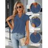 imageBlooming Jelly Womens Dressy Casual Tops Business Work Blouses White Button Down Shirts Cap Sleeve V Neck TshirtGrey Blue