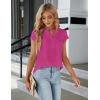 imageBlooming Jelly Womens Dressy Casual Tops Business Work Blouses White Button Down Shirts Cap Sleeve V Neck TshirtHot Pink