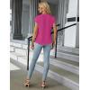 imageBlooming Jelly Womens Dressy Casual Tops Business Work Blouses White Button Down Shirts Cap Sleeve V Neck TshirtHot Pink