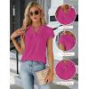 imageBlooming Jelly Womens Dressy Casual Tops Business Work Blouses White Button Down Shirts Cap Sleeve V Neck TshirtHot Pink