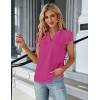 imageBlooming Jelly Womens Dressy Casual Tops Business Work Blouses White Button Down Shirts Cap Sleeve V Neck TshirtHot Pink