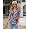 imageBlooming Jelly Womens Dressy Casual Tops Business Work Blouses White Button Down Shirts Cap Sleeve V Neck TshirtLeopard