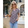 imageBlooming Jelly Womens Dressy Casual Tops Business Work Blouses White Button Down Shirts Cap Sleeve V Neck TshirtLeopard