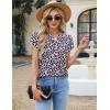 imageBlooming Jelly Womens Dressy Casual Tops Business Work Blouses White Button Down Shirts Cap Sleeve V Neck TshirtLeopard