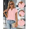 imageBlooming Jelly Womens Dressy Casual Tops Business Work Blouses White Button Down Shirts Cap Sleeve V Neck TshirtLight Pink