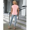 imageBlooming Jelly Womens Dressy Casual Tops Business Work Blouses White Button Down Shirts Cap Sleeve V Neck TshirtLight Pink