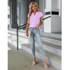 imageBlooming Jelly Womens Dressy Casual Tops Business Work Blouses White Button Down Shirts Cap Sleeve V Neck TshirtLight Purple