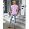 imageBlooming Jelly Womens Dressy Casual Tops Business Work Blouses White Button Down Shirts Cap Sleeve V Neck TshirtLight Purple