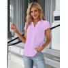 imageBlooming Jelly Womens Dressy Casual Tops Business Work Blouses White Button Down Shirts Cap Sleeve V Neck TshirtLight Purple