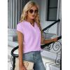 imageBlooming Jelly Womens Dressy Casual Tops Business Work Blouses White Button Down Shirts Cap Sleeve V Neck TshirtLight Purple